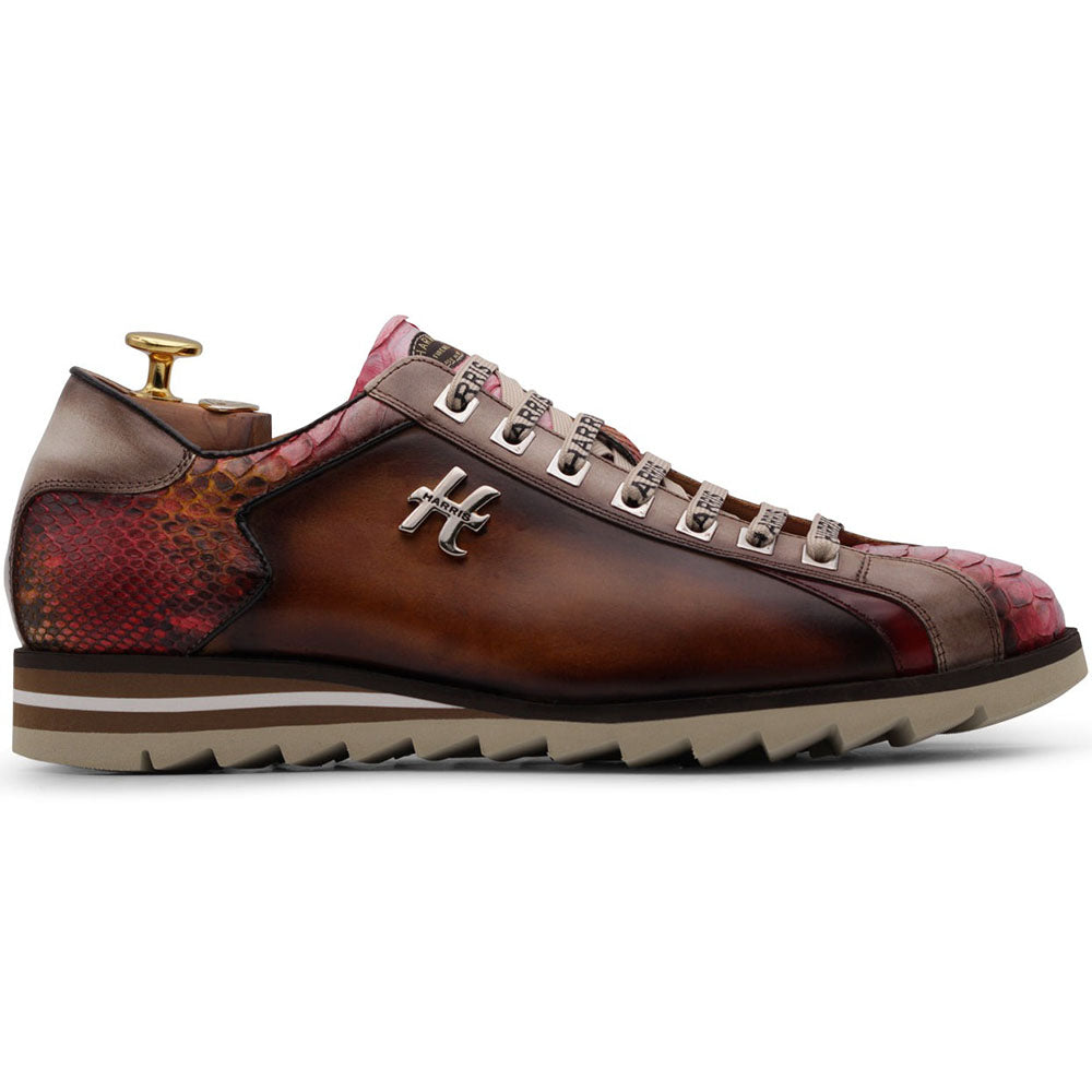 Harris Firenze 1913 Red Astrea Premium Leather Sneakers Brown
