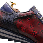 Harris Firenze 1913 Refined Details Leather Sneakers Red
