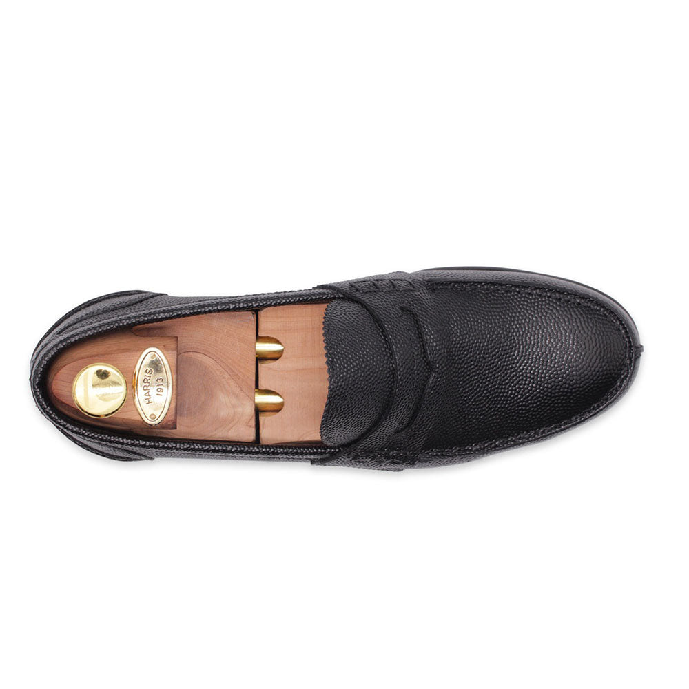 Harris Firenze 1913 Rice Grain Embossed Leather Moccasin Brown 
