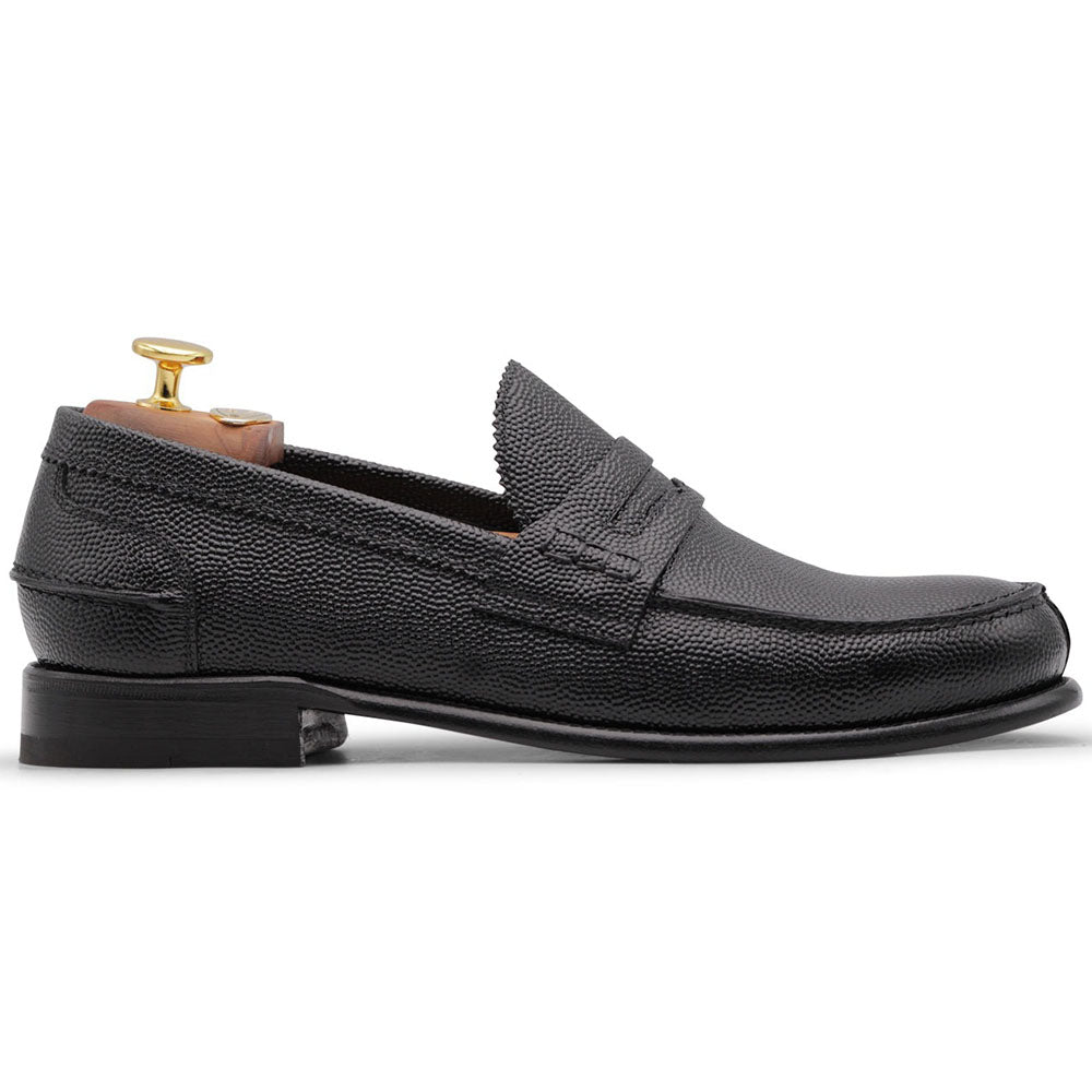 Harris Firenze 1913 Rice Grain Embossed Leather Moccasin Brown 