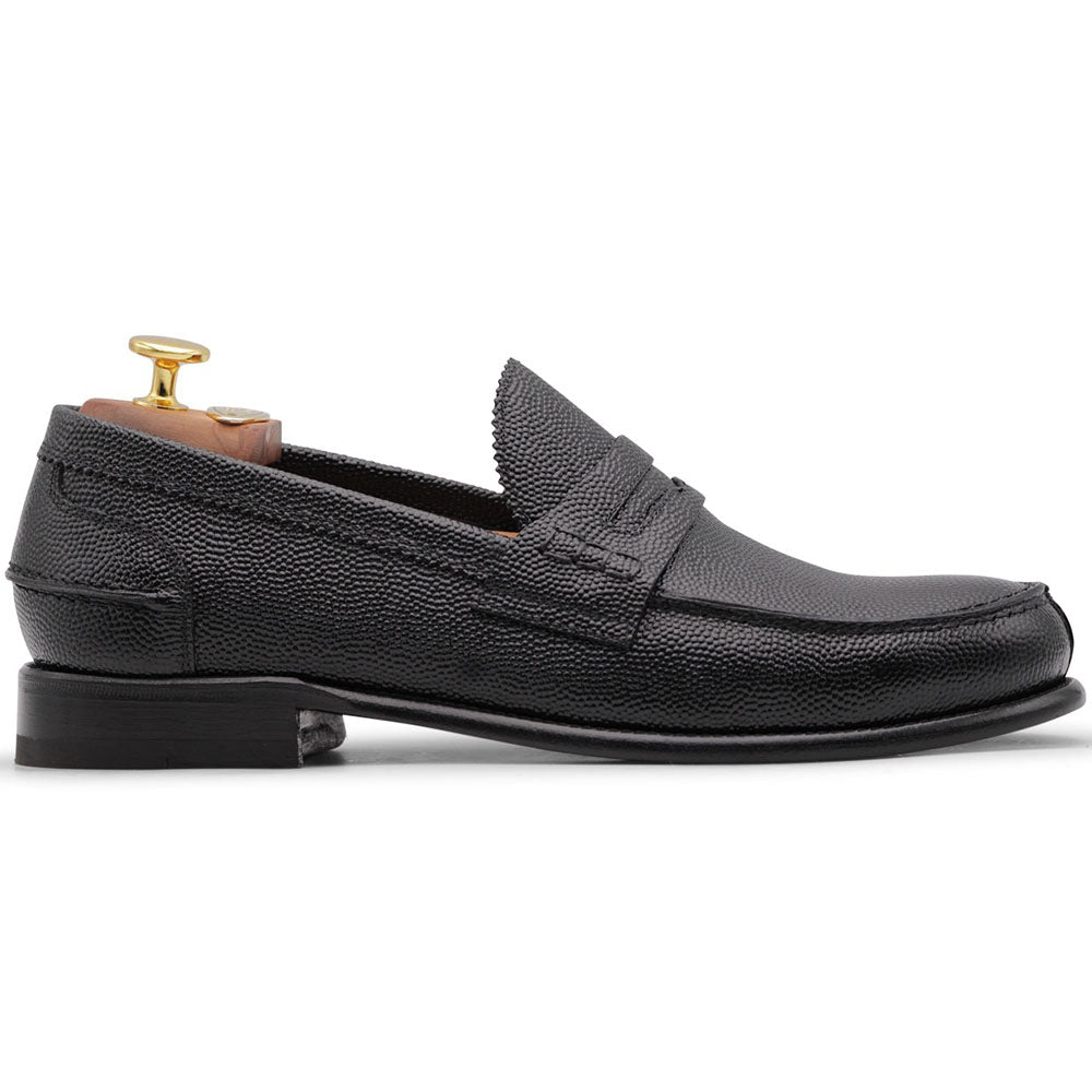 Harris Firenze 1913 Rice Grain Embossed Leather Moccasin Brown
