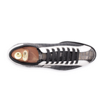 Harris Firenze 1913 Rubberized Crocodile Print Sneakers Black