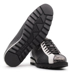 Harris Firenze 1913 Rubberized Crocodile Print Sneakers Black