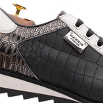 Harris Firenze 1913 Rubberized Crocodile Print Sneakers Black