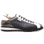 Harris Firenze 1913 Rubberized Crocodile Print Sneakers Black