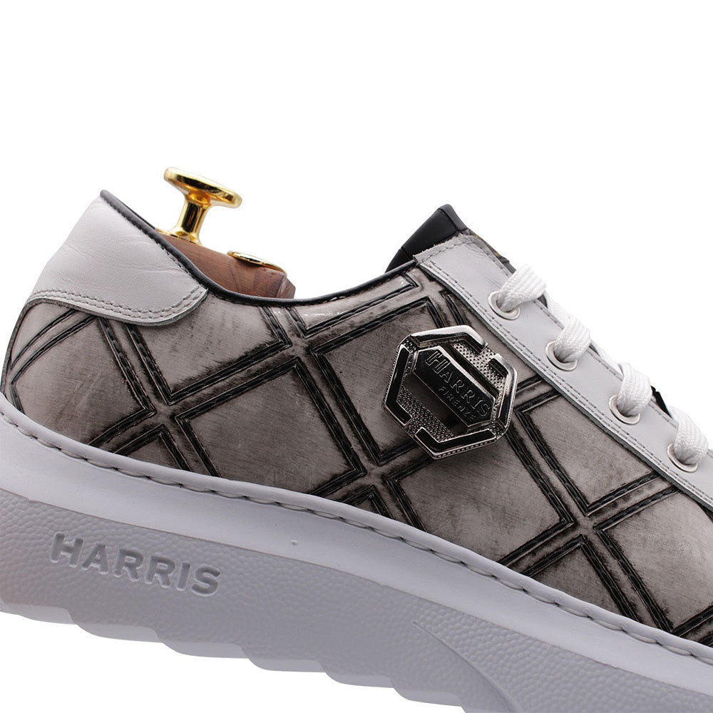 Harris Firenze 1913 Rumble Print Leather Sneakers Grey
