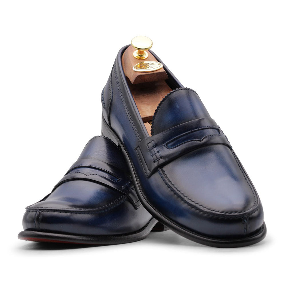 Harris Firenze 1913 Shaded Calf Leather Loafers Blue