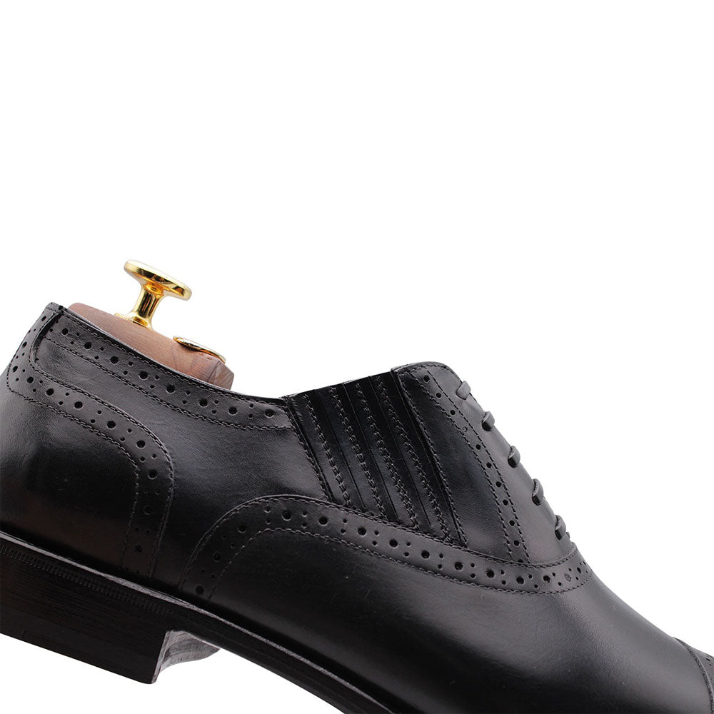 Harris Firenze 1913 Slip-On Mit Brogue Verzierungen Oxford Black
