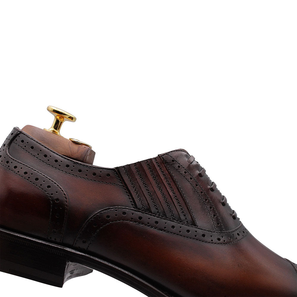 Harris Firenze 1913 Slip-On Mit Brogue Verzierungen Oxford Brown