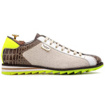 Harris Firenze 1913 Suede / Crocodile Print Sneakers Beige