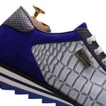 Harris Firenze 1913 Suede Details Leather Sneakers Blue