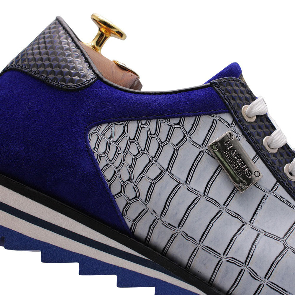 Harris Firenze 1913 Suede Details Leather Sneakers Blue