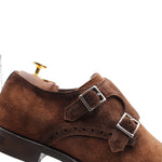 Harris Firenze 1913 Suede Double Buckle Shoes Brown