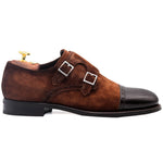 Harris Firenze 1913 Suede Double Buckle Shoes Brown