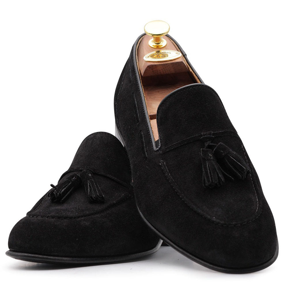 Harris Firenze 1913 Suede Leather Moccasin Black