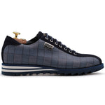 Harris Firenze 1913 Tweed Print Leather Sneakers Blue