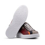 Harris Firenze 1913 Vintage Print Leather Sneakers Bordeaux