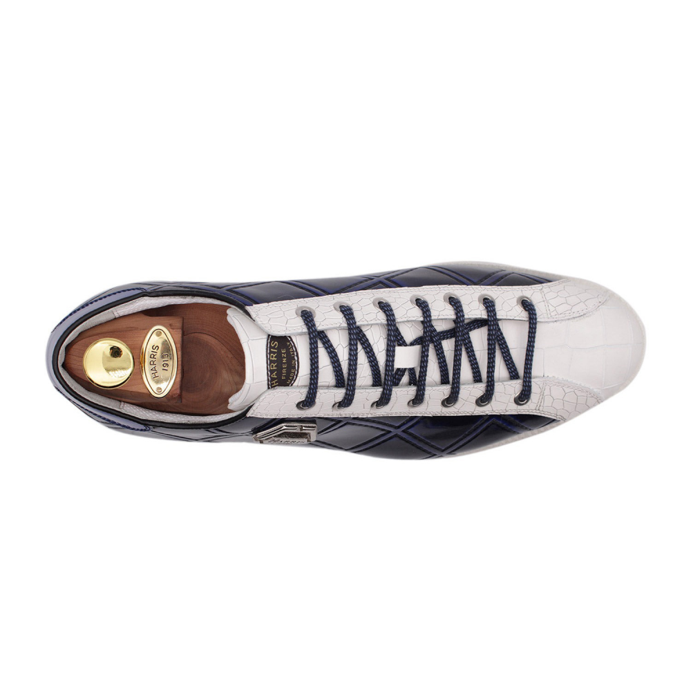 Harris Firenze 1913 Vintage Print Sneakers Blue