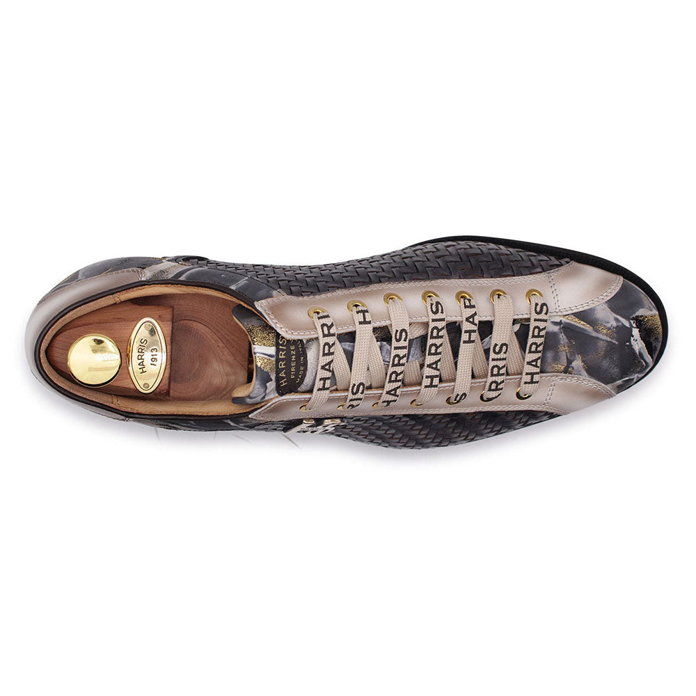 Harris Firenze 1913 Weave Leather Sneakers Black