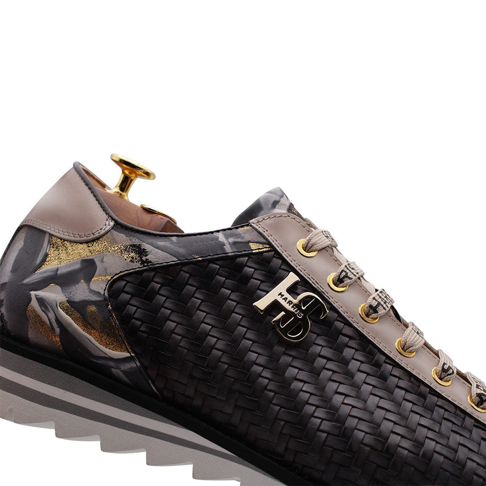 Harris Firenze 1913 Weave Leather Sneakers Black