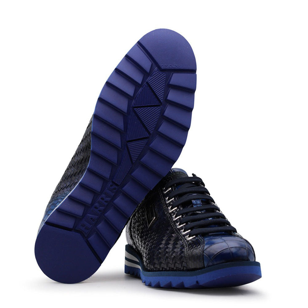 Harris Firenze 1913 Weave Leather Sneakers Blue