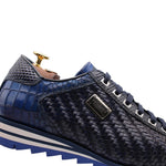 Harris Firenze 1913 Weave Leather Sneakers Blue