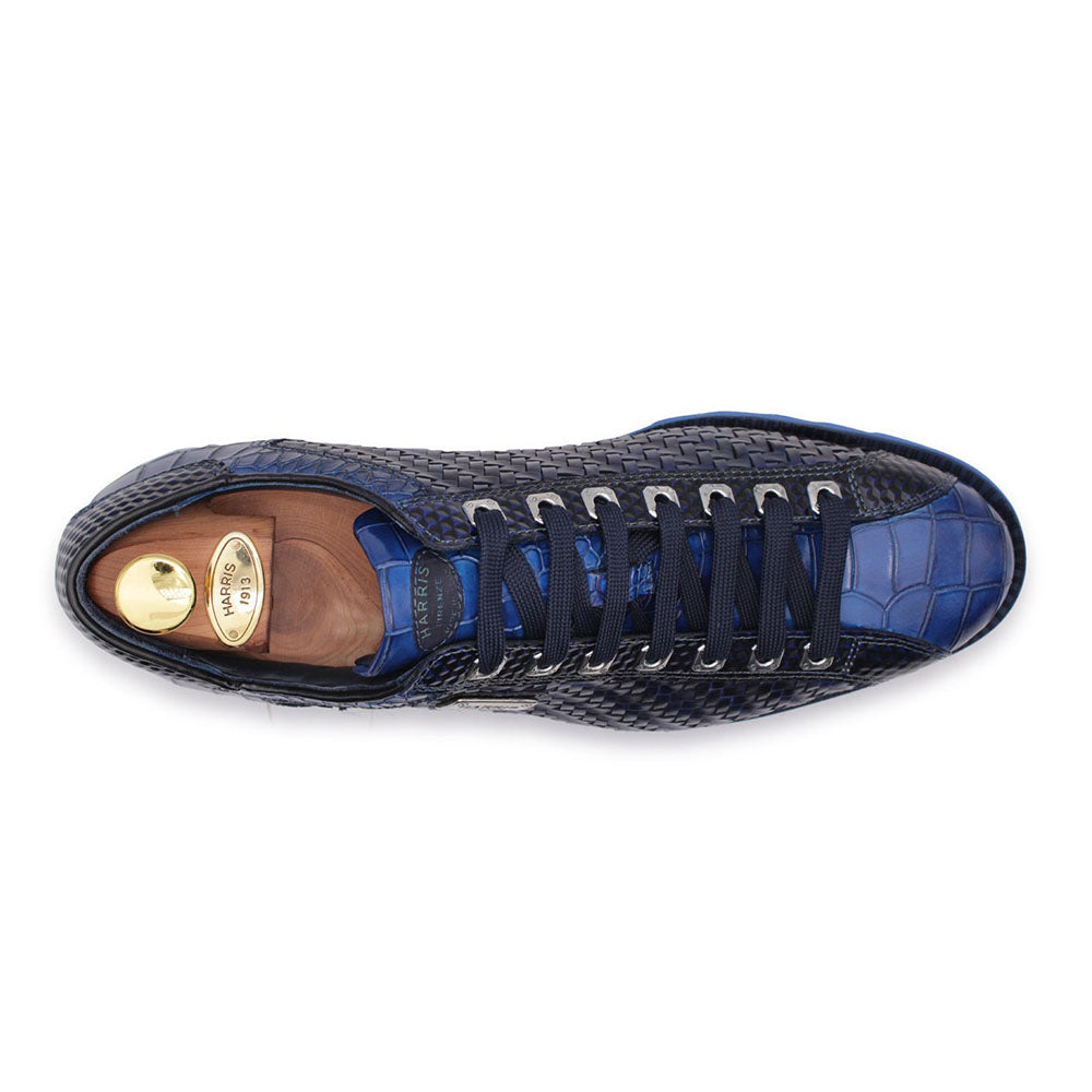Harris Firenze 1913 Weave Leather Sneakers Blue