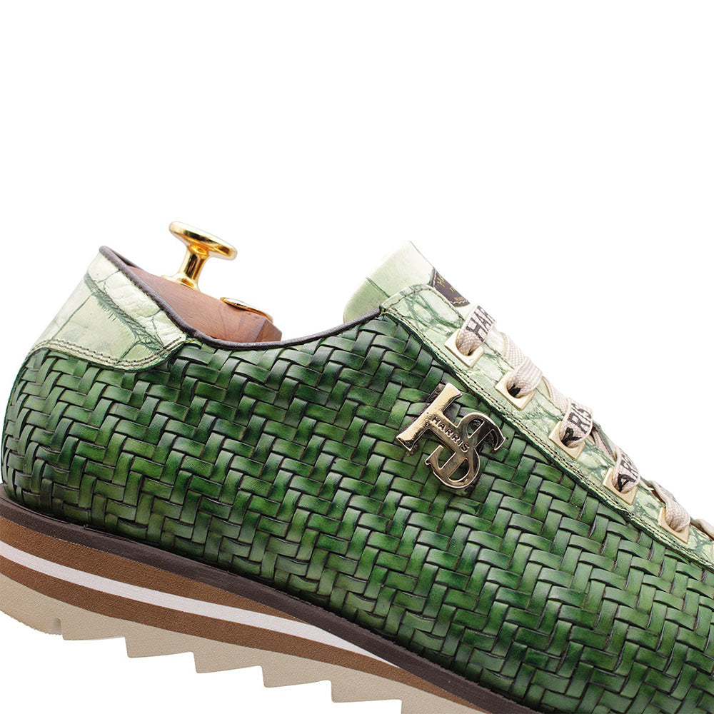 Harris Firenze 1913 Weave Leather Sneakers Green