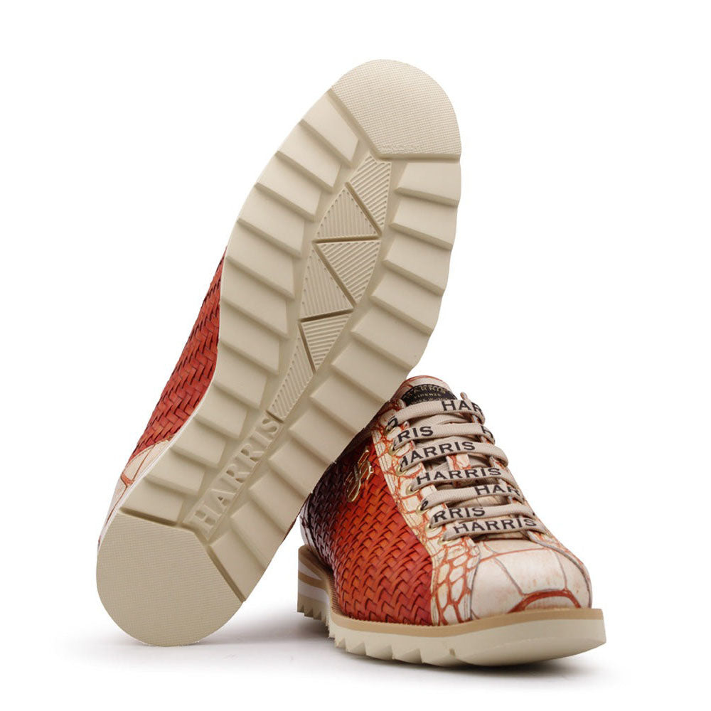 Harris Firenze 1913 Weave Leather Sneakers Orange
