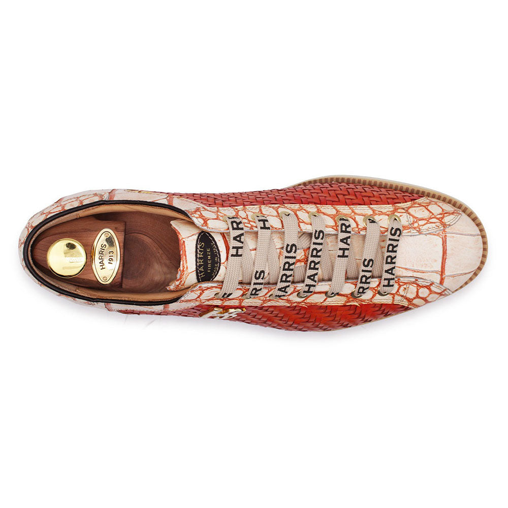 Harris Firenze 1913 Weave Leather Sneakers Orange