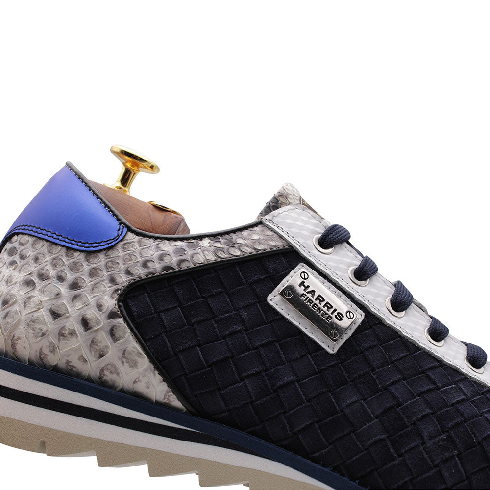 Harris Firenze 1913 Weave Suede Sneakers Blue
