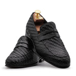 Harris Firenze 1913 Woven Calfskin Loafers Black
