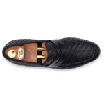 Harris Firenze 1913 Woven Calfskin Loafers Black