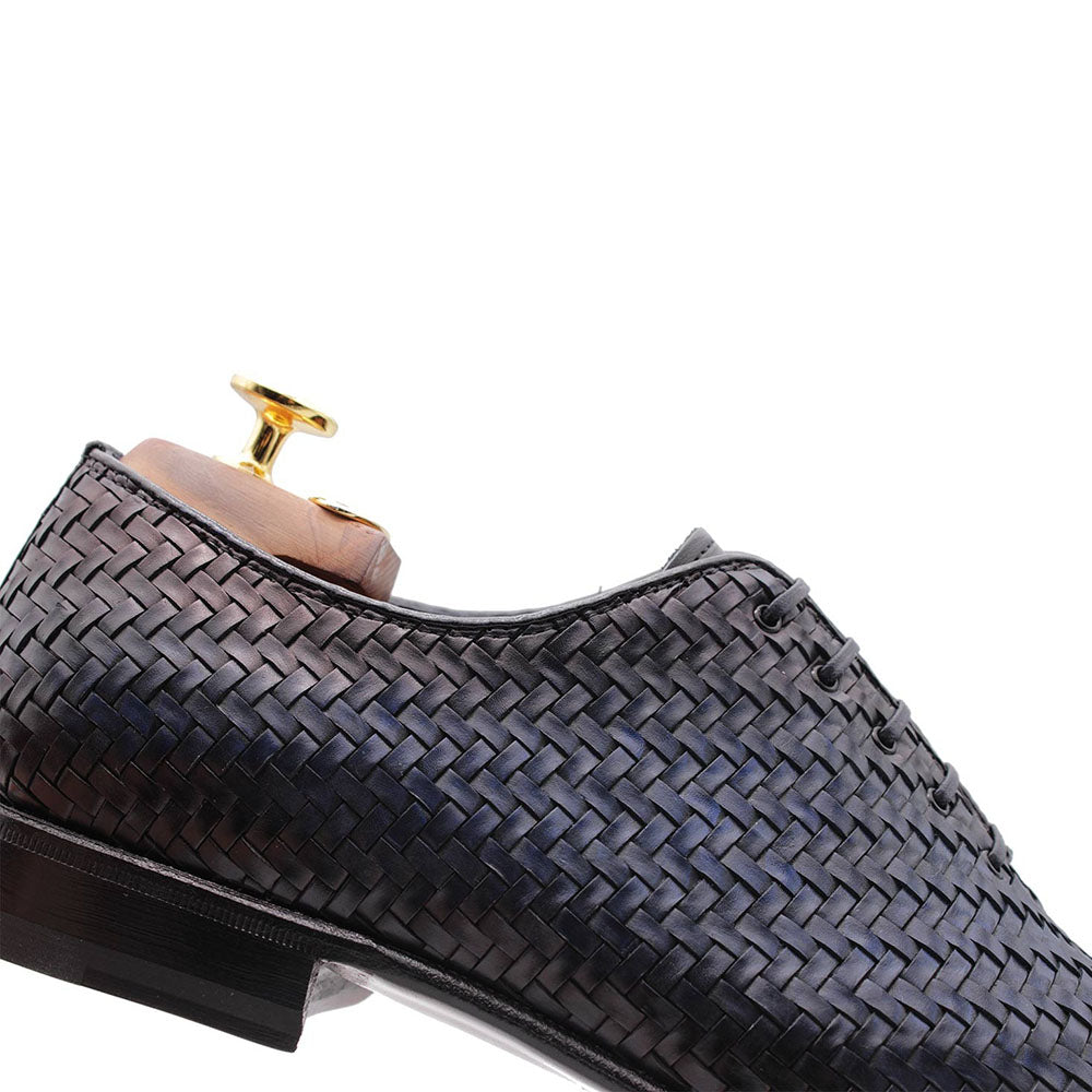 Harris Firenze 1913 Woven Leather Shoes Blue