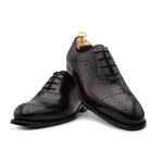 Harris Shoes 1913 Brogue Stringed Leather Shoes Bordeaux