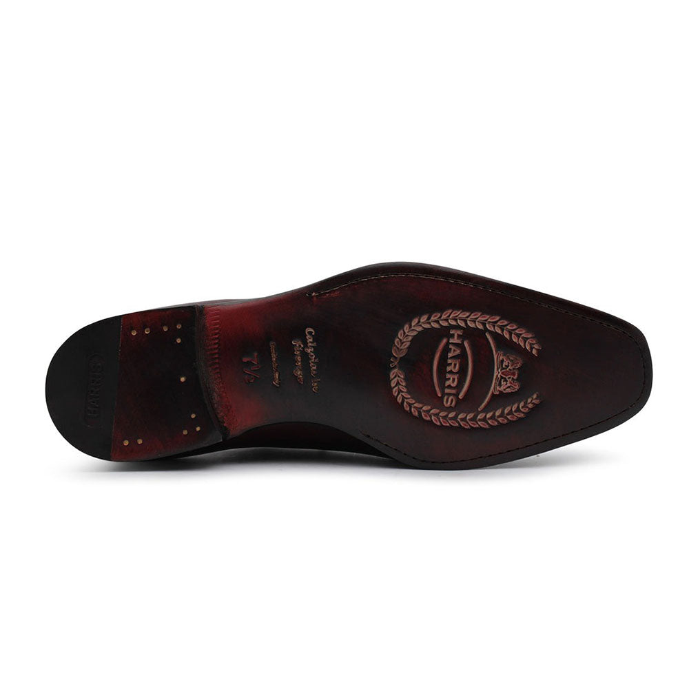 Harris Shoes 1913 Brogue Stringed Leather Shoes Bordeaux