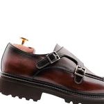 Harris Shoes 1913 Calfskin Double Buckle Shoes Marrone
