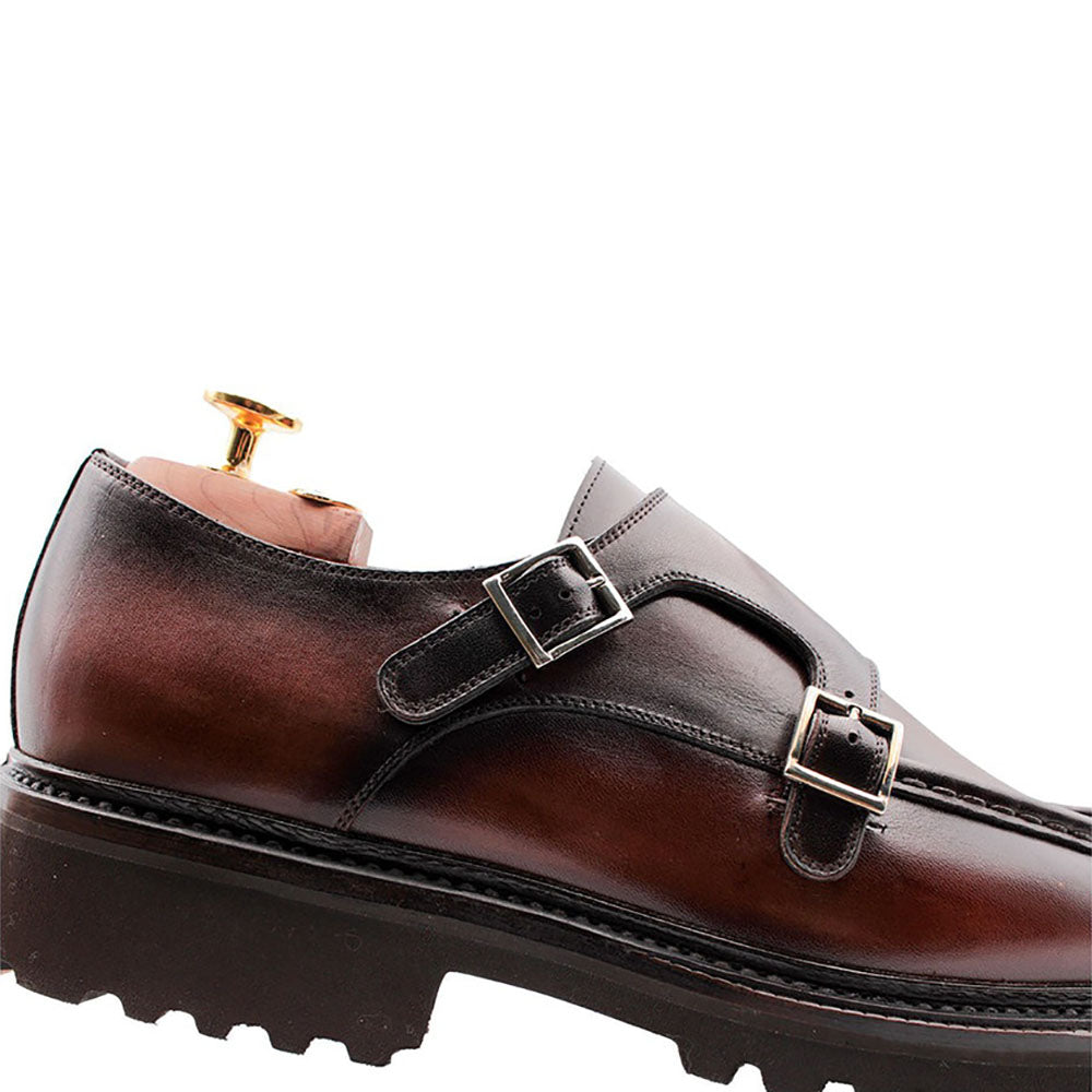Harris Shoes 1913 Calfskin Double Buckle Shoes Marrone