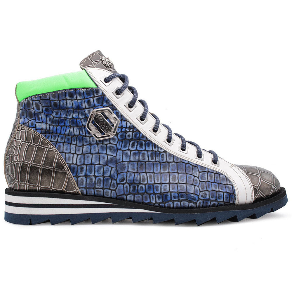 Harris Shoes 1913 Calfskin Leather Boots Blue