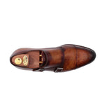 Harris Shoes 1913 Calfskin Leather Buckle Shoes Brown