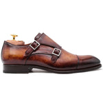 Harris Shoes 1913 Calfskin Leather Buckle Shoes Brown