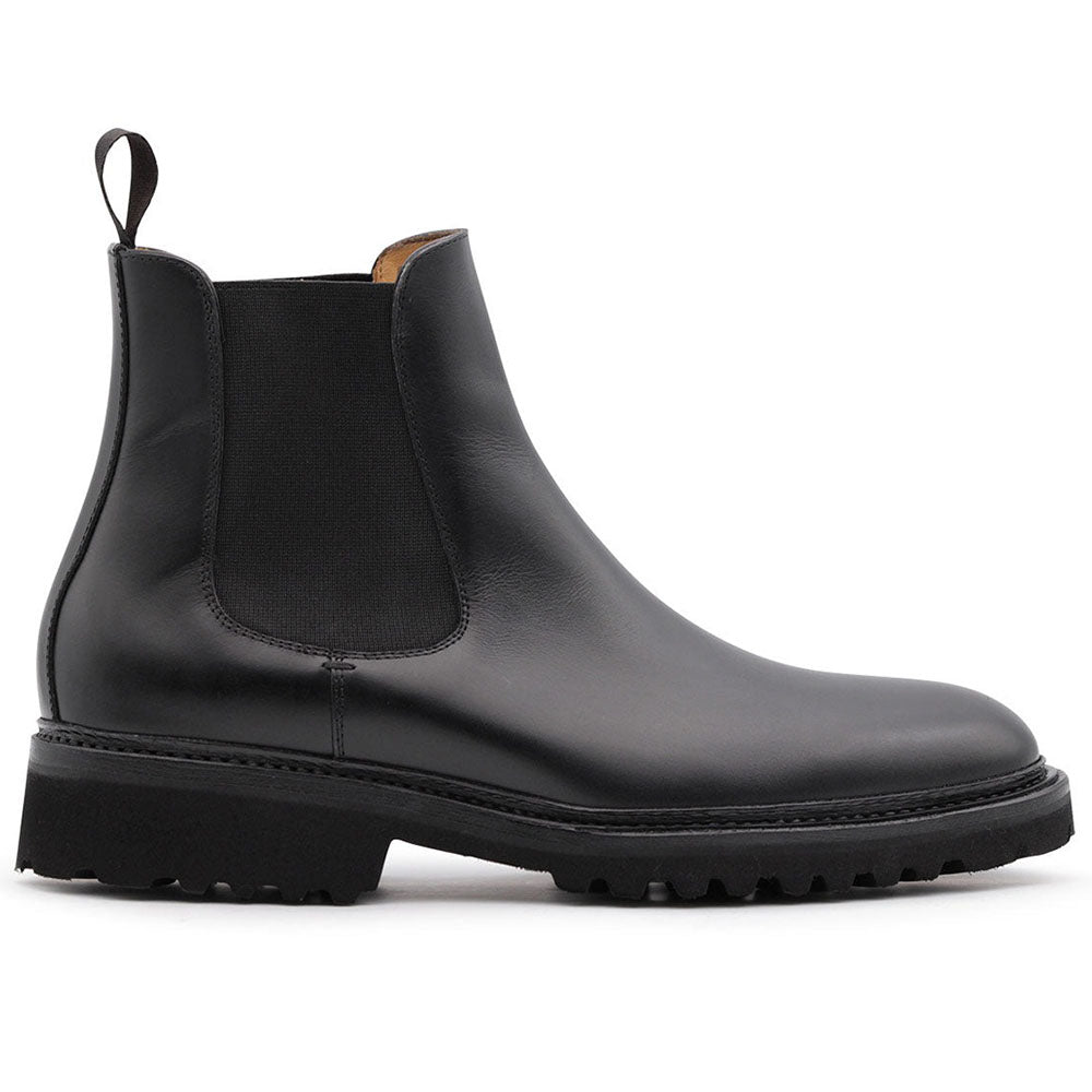 Harris Shoes 1913 Calfskin Leather Chelsea Boots Black