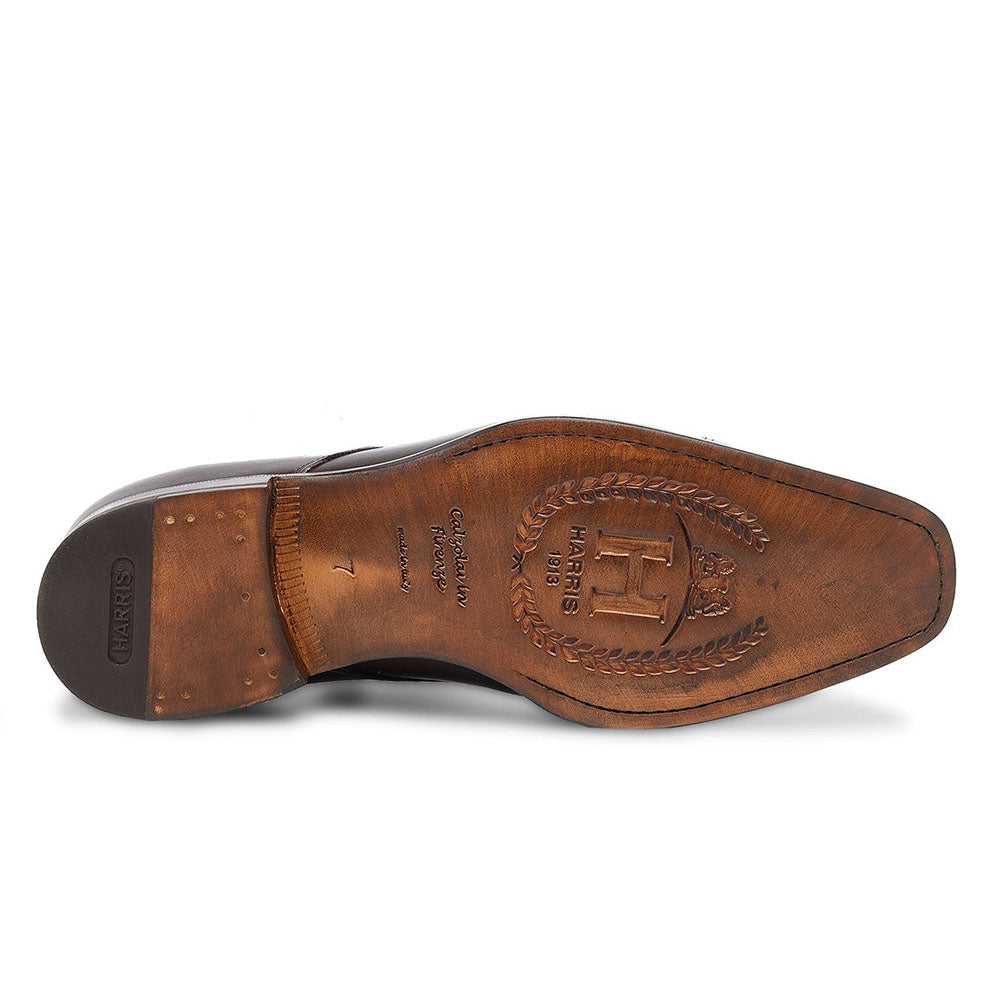 Harris Shoes 1913 Calfskin Leather Double Buckle Shoes Dark Brown