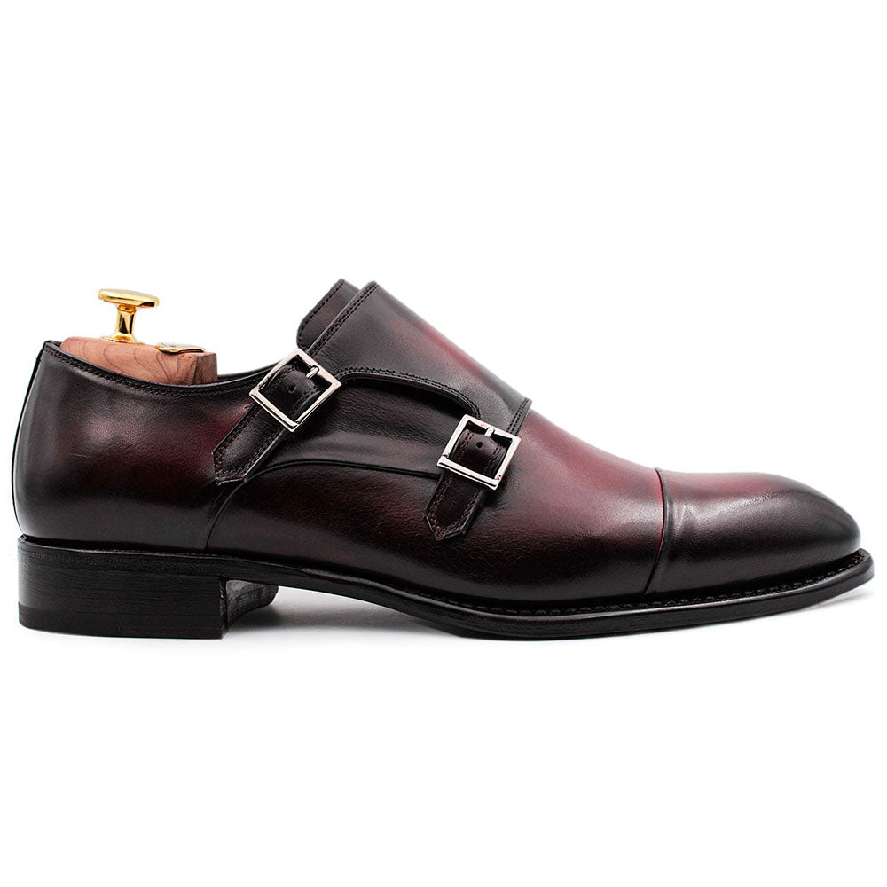 Harris Shoes 1913 Calfskin Leather Double Buckle Shoes Marrone