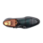 Harris Shoes 1913 Calfskin Leather Double Buckle Shoes Verde