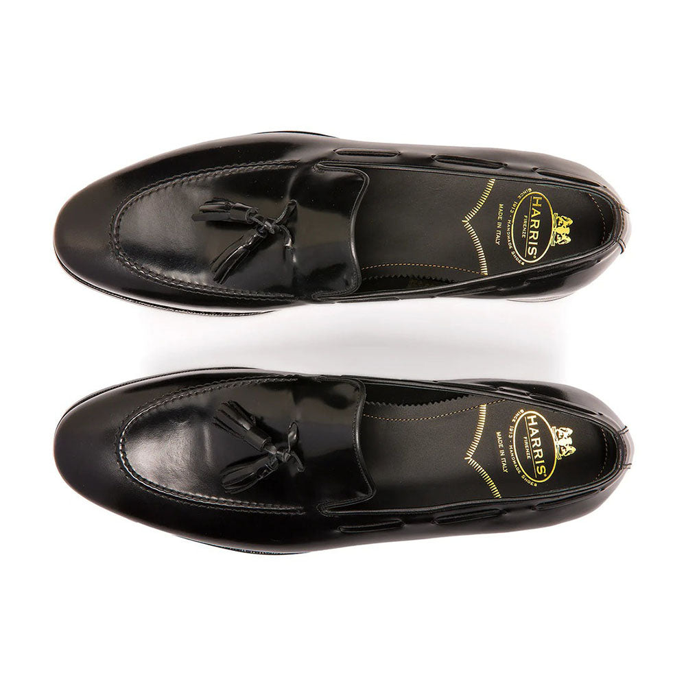 Harris Shoes 1913 Calfskin Leather Tassel Loafers Black
