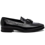 Harris Shoes 1913 Calfskin Leather Tassel Loafers Black