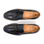 Harris Shoes 1913 Calfskin Leather Tassel Loafers Blue