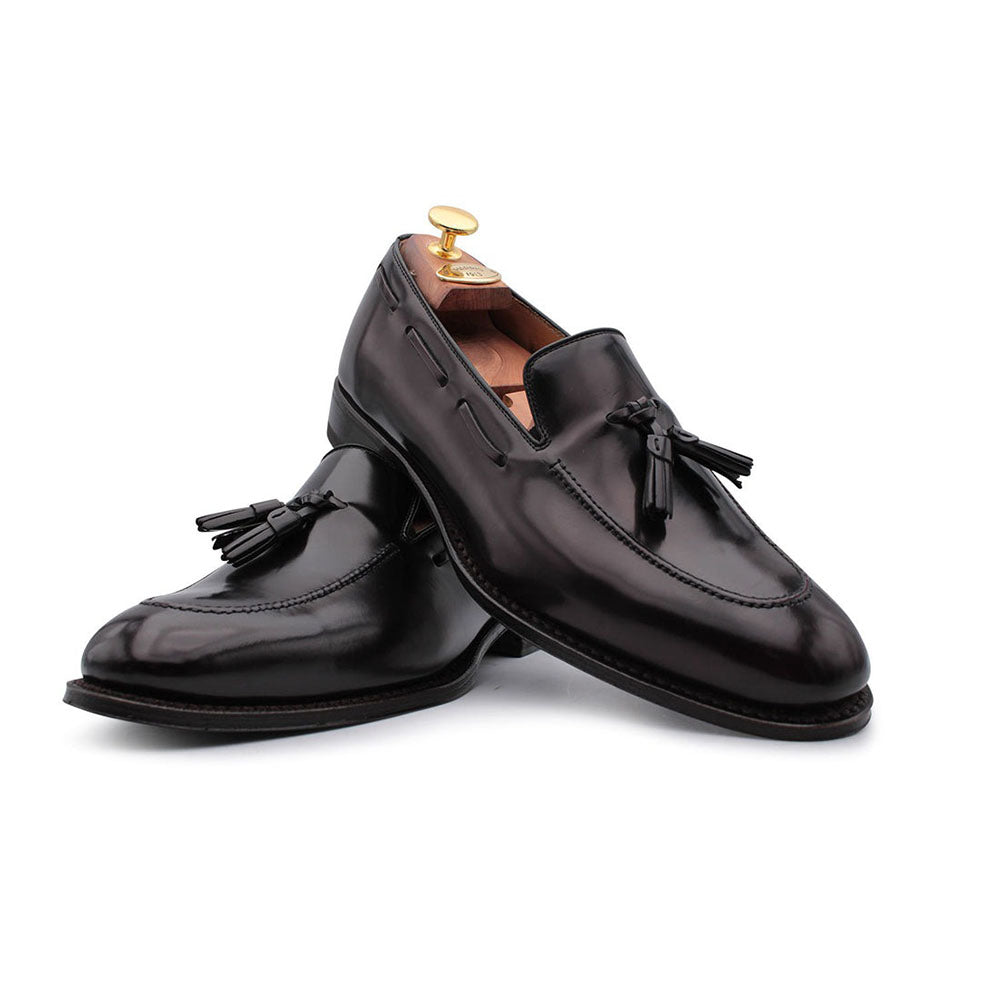 Harris Shoes 1913 Calfskin Leather Tassel Loafers Bordeaux