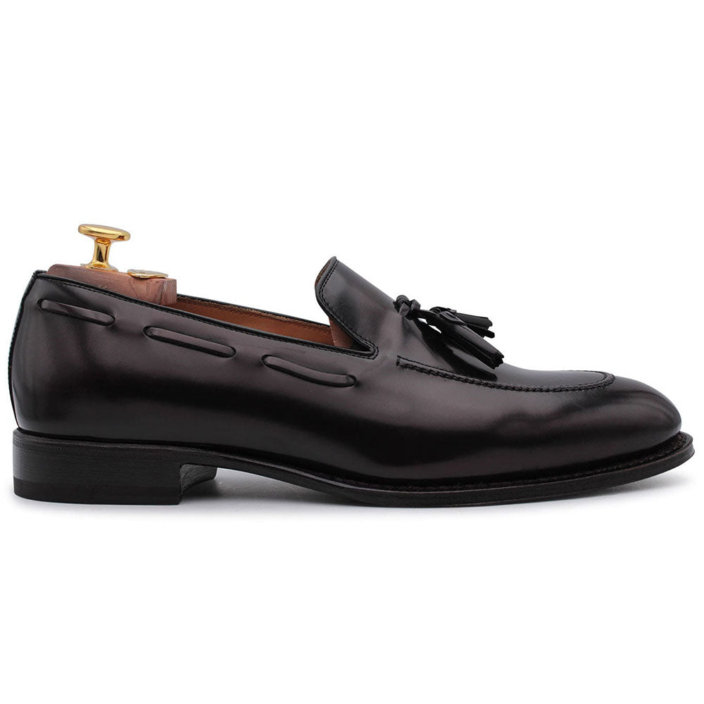 Harris Shoes 1913 Calfskin Leather Tassel Loafers Bordeaux